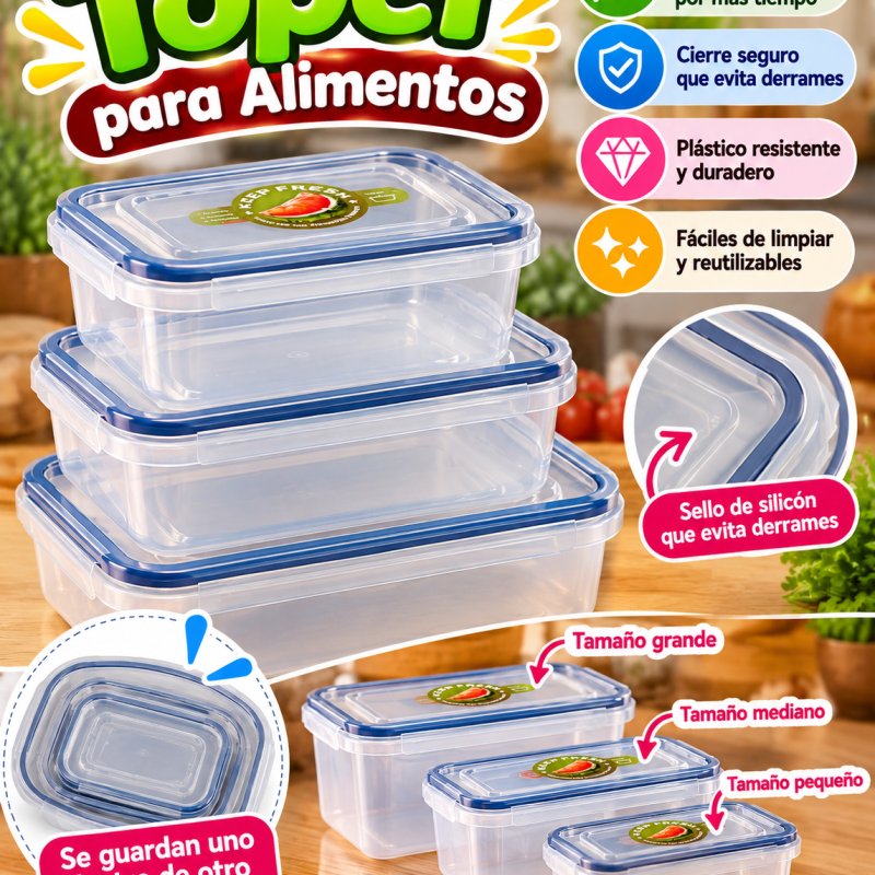 TUPPER 3 PIEZAS MICROONDAS