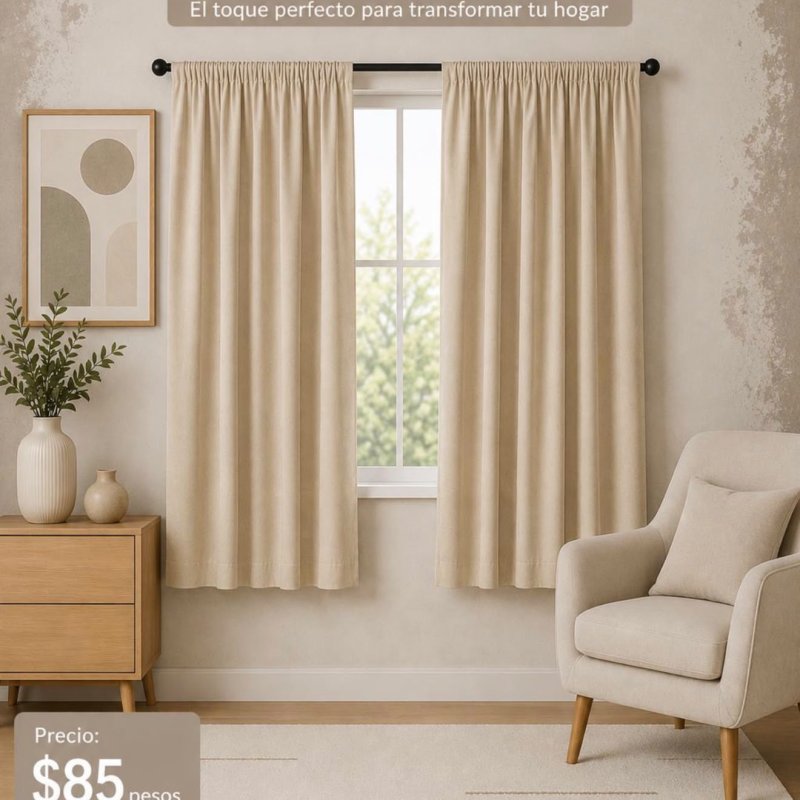PARES CORTINAS BEIGE