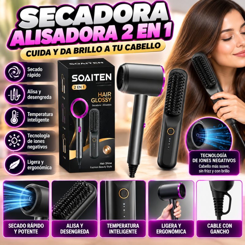 SECADORA Y CEPILLO ALACIADOR