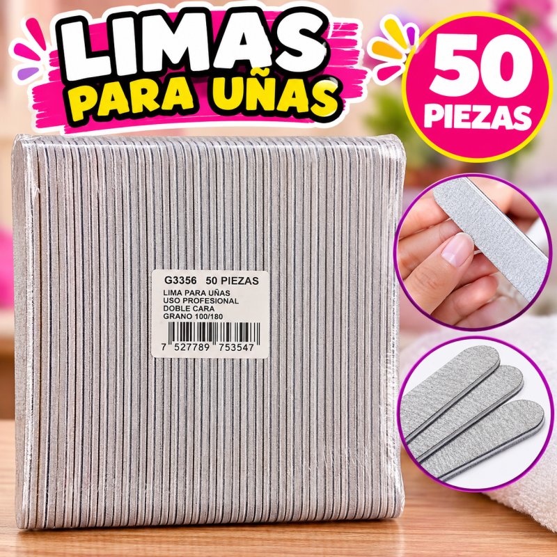 PAQUETE 50 LIMAS UÑAS